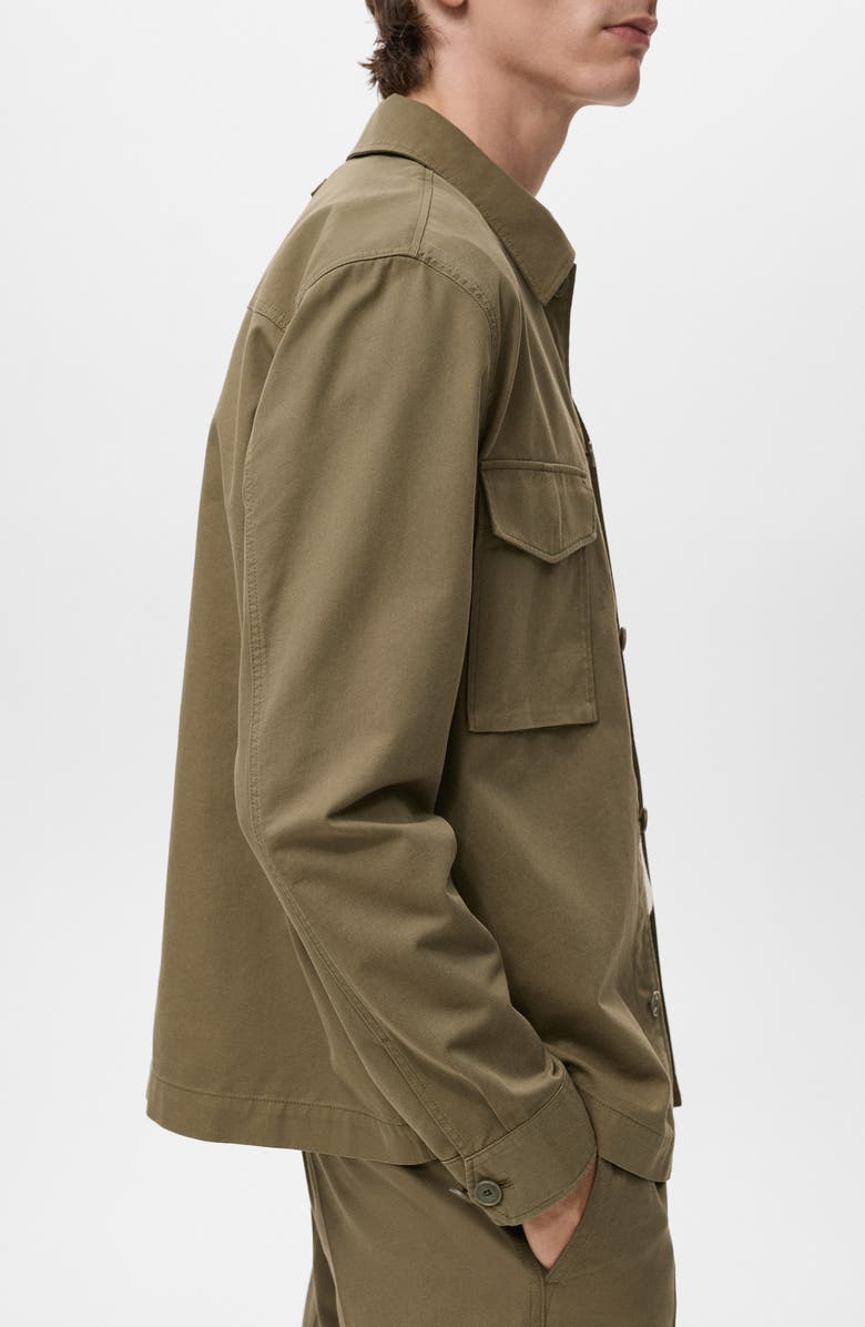 MANGO Regular Fit Lyocell & Cotton Jacket, Alternate, color, Khaki Green