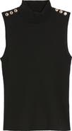 Elie Tahari The Suri Sleeveless Mock Neck Rib Top