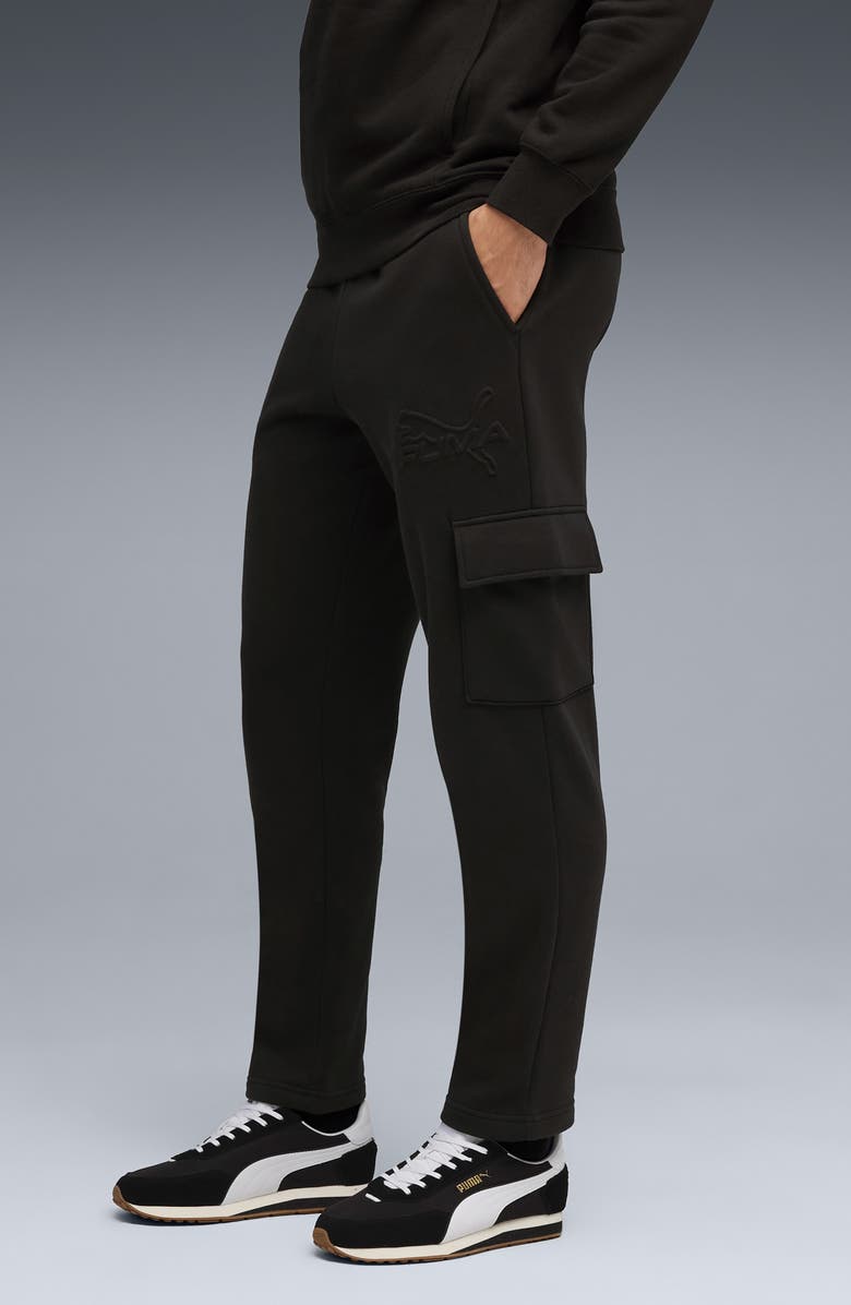 PUMA Essentials Embossed Cargo Pants, Alternate, color, Puma Black