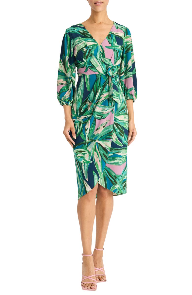 Maggy London Crepe Midi Dress, Main, color, 