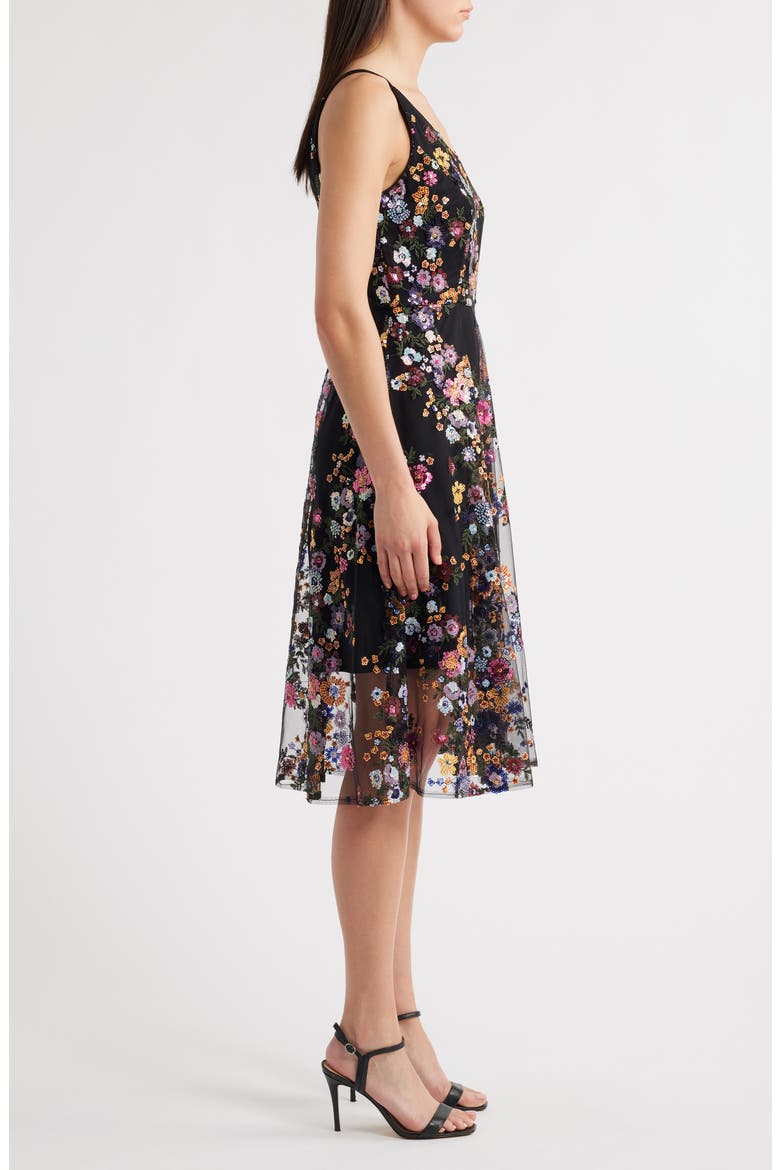 Sequin Floral Mesh Dress, Alternate, color, MINT MULTI
