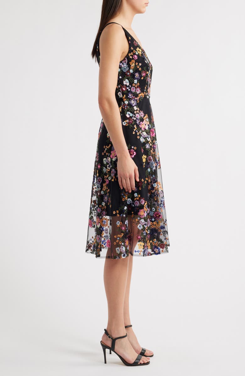 Sam Edelman Sequin Floral Mesh Dress, Alternate, color, 