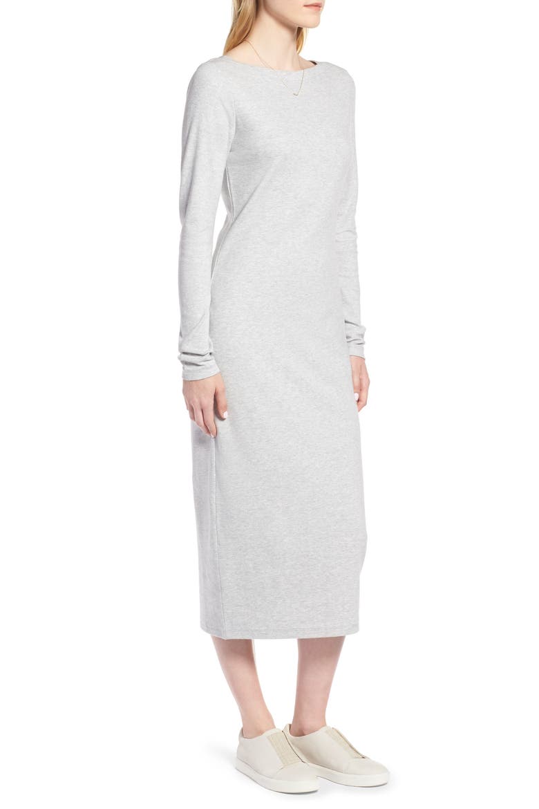 Knit Midi Dress, Alternate, color, GREY LIGHT HEATHER