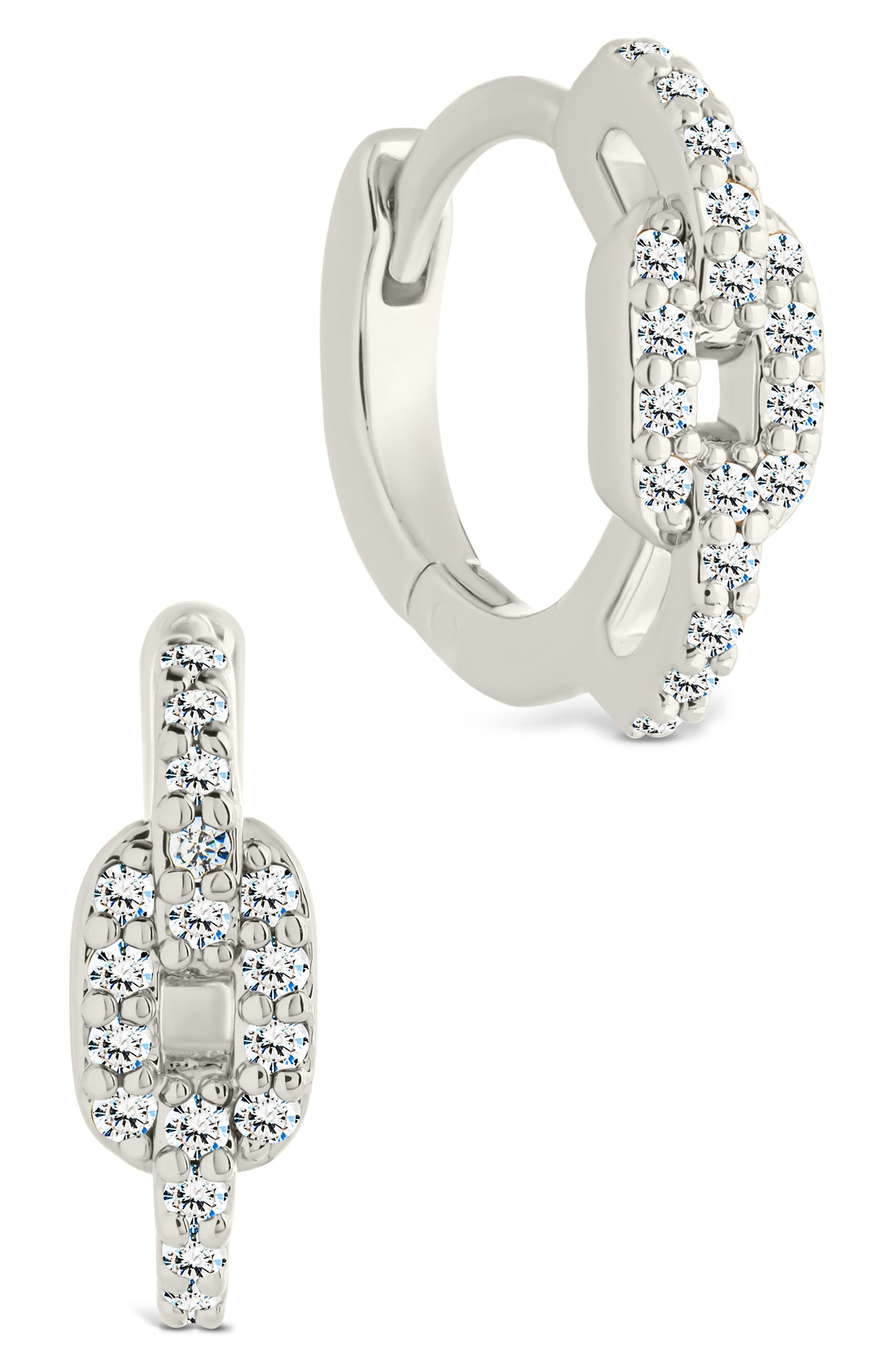 Sterling Forever Deborah Cubic Zirconia Buckle Huggie Hoop Earrings