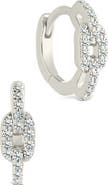 Sterling Forever Deborah Cubic Zirconia Buckle Huggie Hoop Earrings