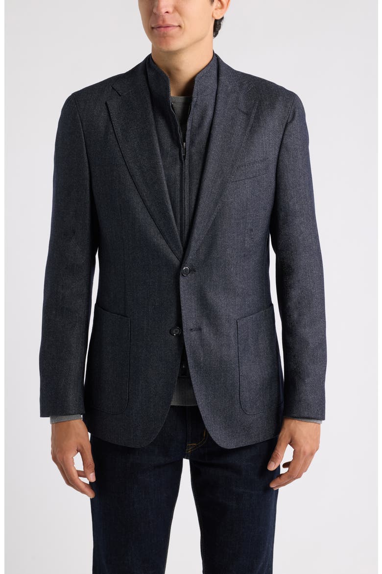 Hutson Slim Fit Sport Coat with Bib, Main, color, DARK BLUE