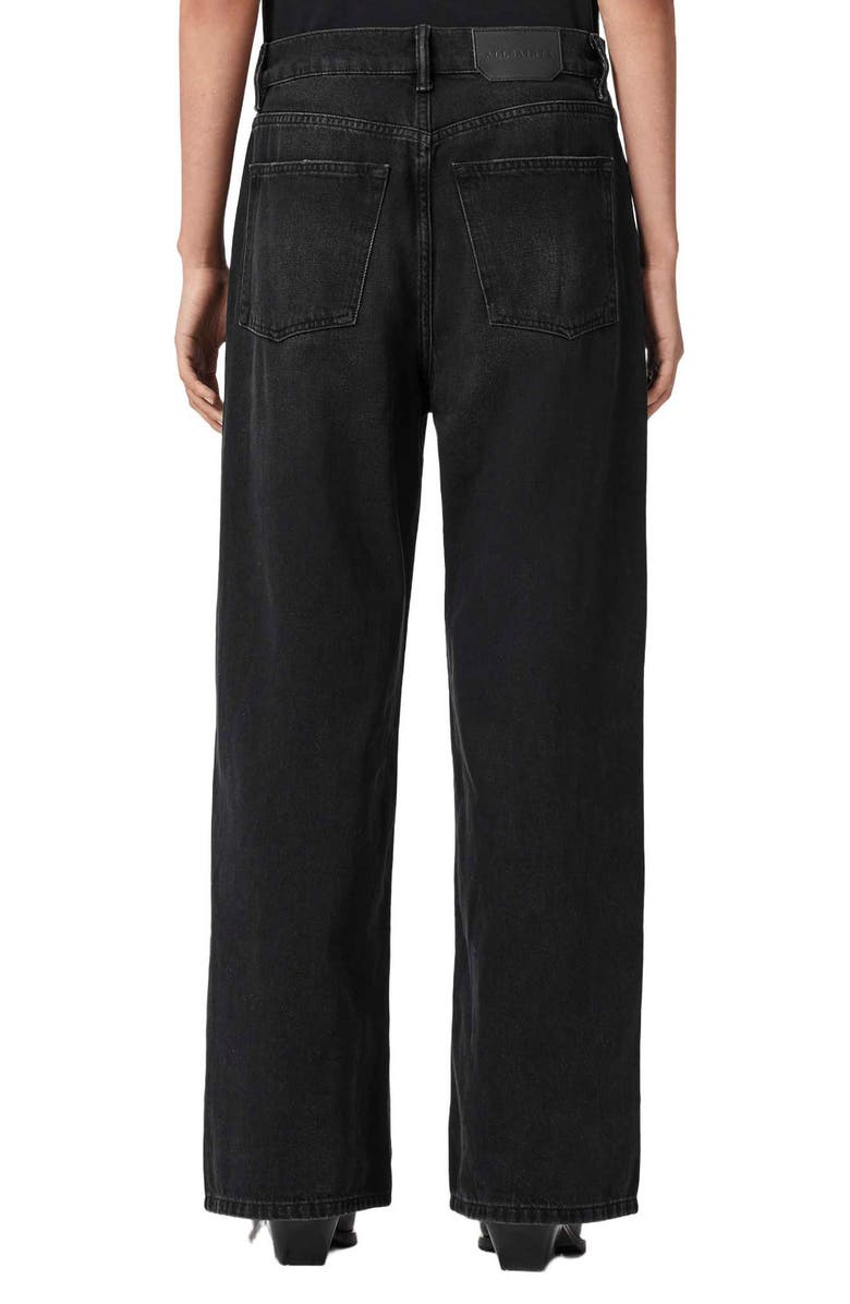 AllSaints Aki Crossover Ripped Wide Leg Jeans, Alternate, color, Destroy Black