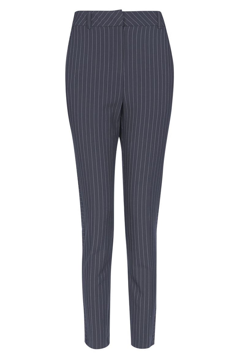 Cut About Pinstripe Cigarette Trousers, Alternate, color, NAVY BLUE
