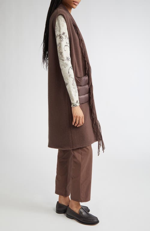 Herno Fringe Vest Casual Jacket In Brown
