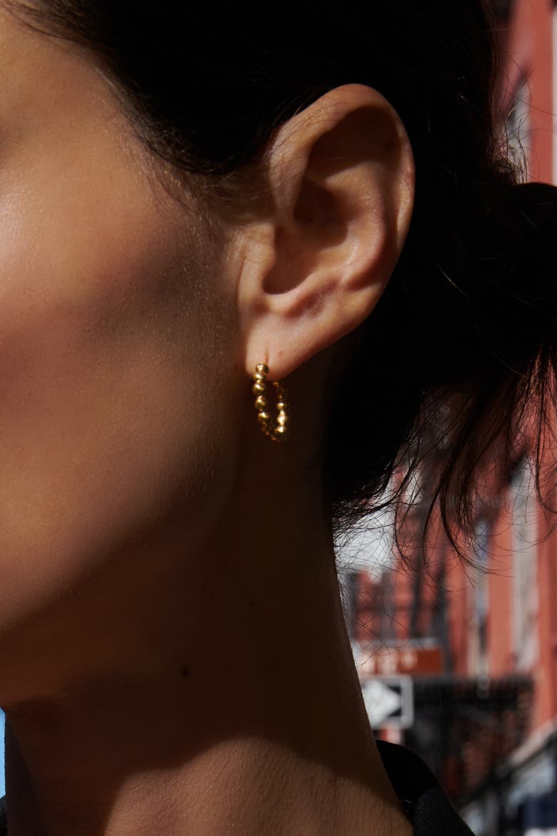 Demetra Gold Hoop Earrings, Alternate, color, Yellow Gold