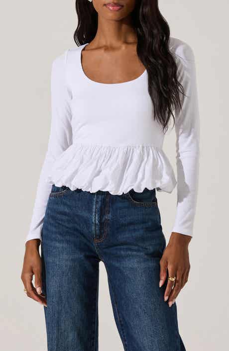 ASTR the Label Bubble Peplum Top