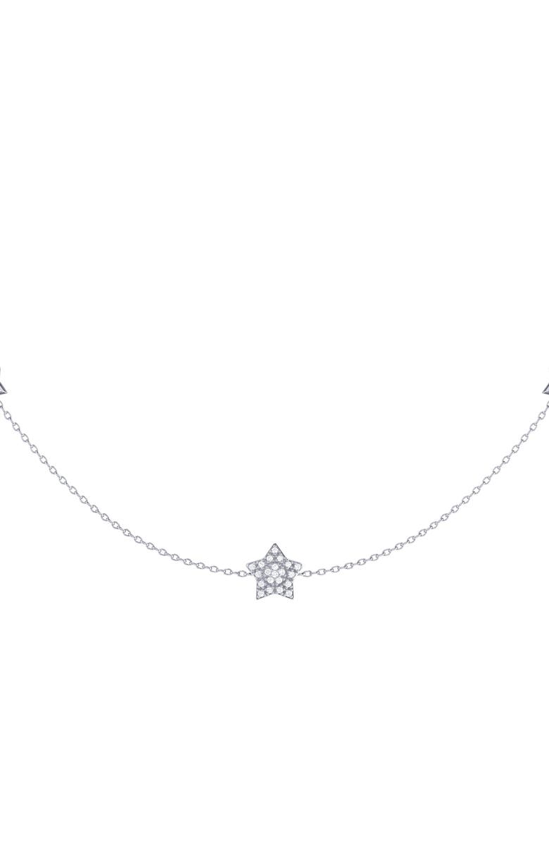 LuvMyJewelry Lucky Star Layered Sterling Silver Diamond Necklace, Alternate, color, 