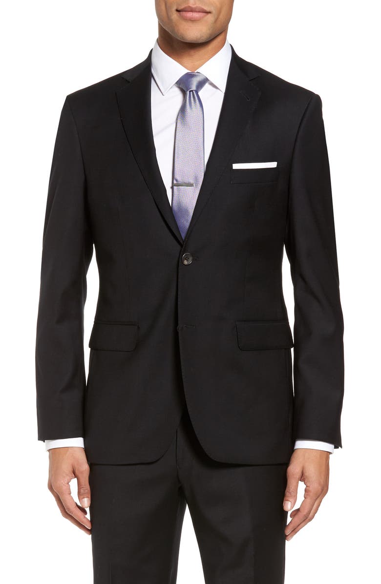 Strong Suit Trim Fit Stretch Solid Wool Blazer, Main, color, 