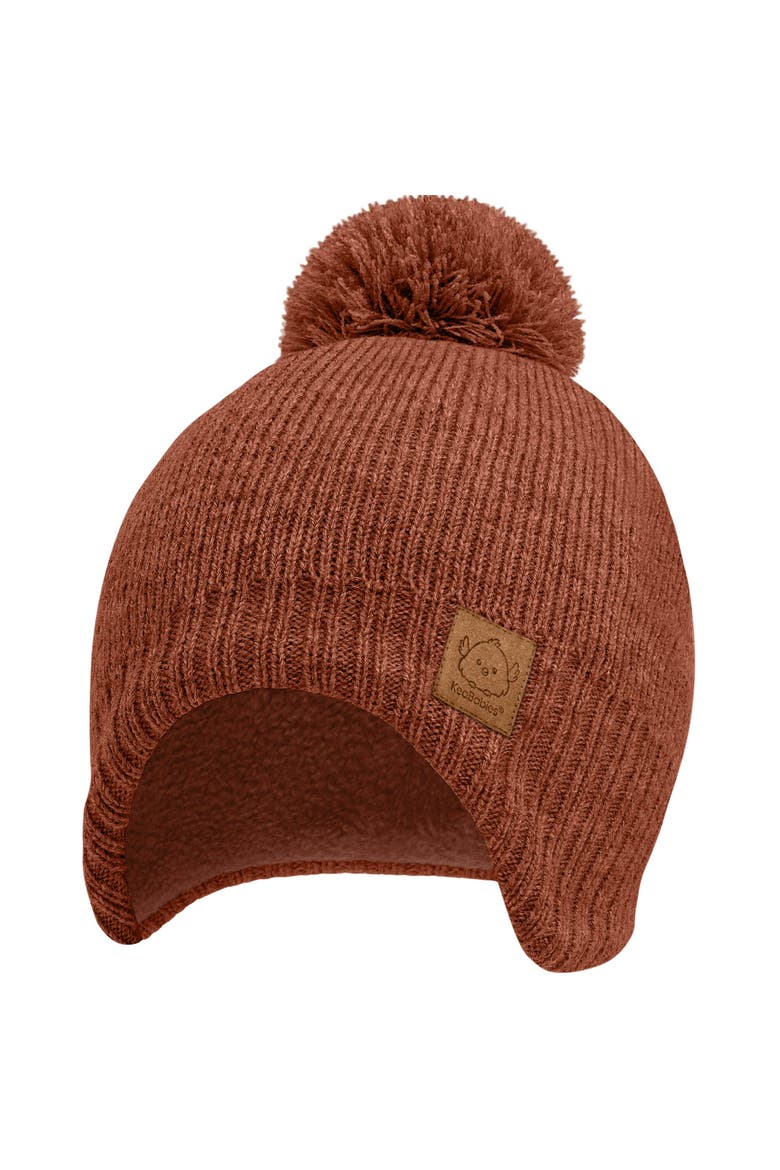 Muff Knitted Beanie, Main, color, Clay