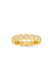 Queen Jewels Sterling Silver Bezel Cubic Zirconia Eternity Band Ring