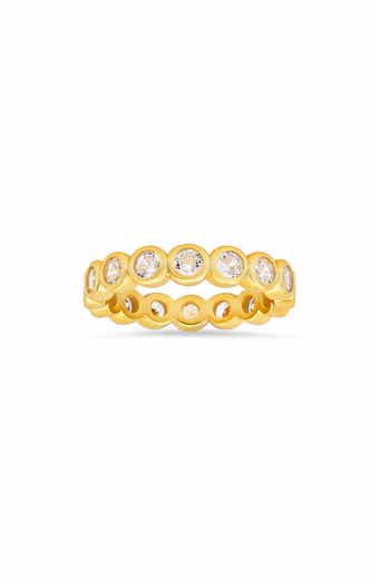 Sterling Silver Bezel Cubic Zirconia Eternity Band Ring