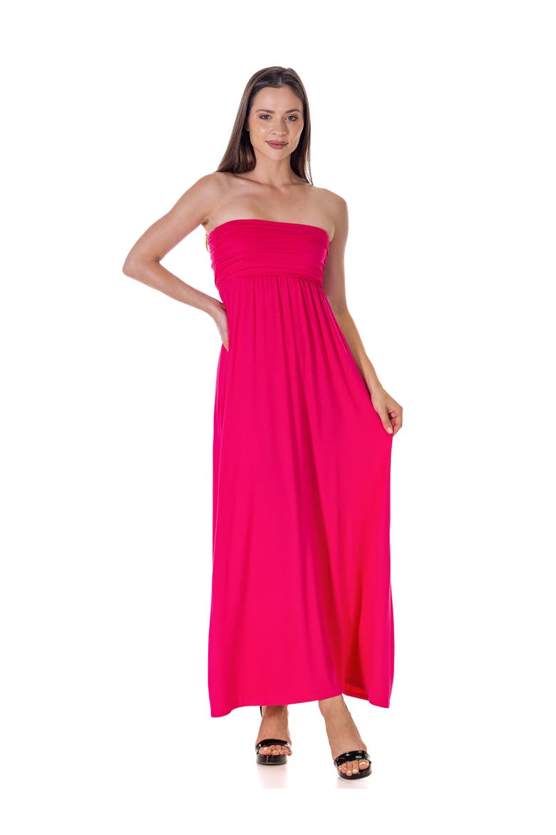 Strapless Empire Waist Maxi Dress, Main, color, Pink