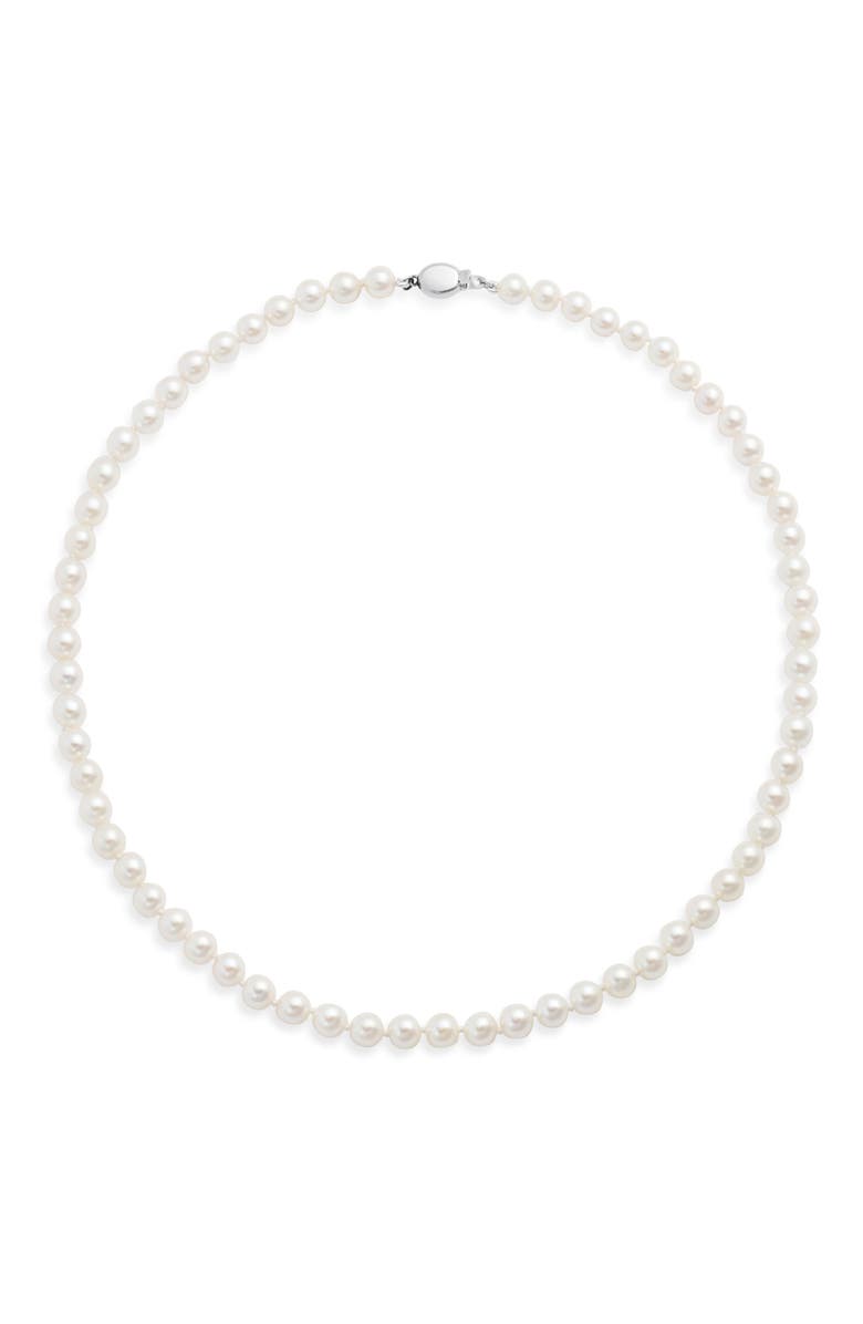 Nordstrom Akoya Pearl Necklace, Main, color, White- 14K White Gold