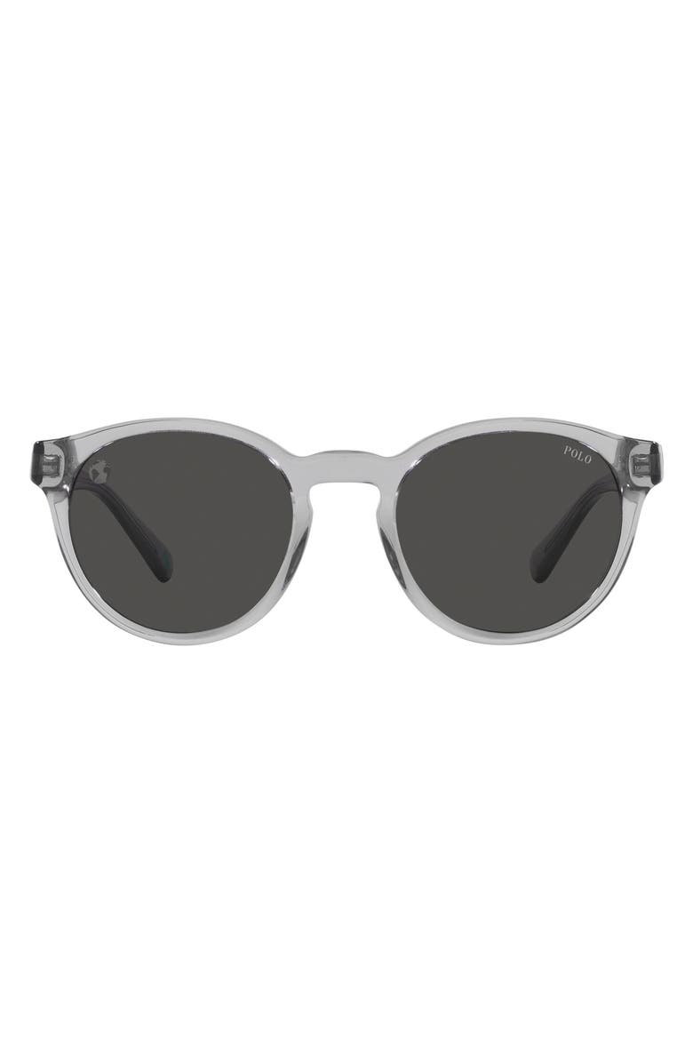 Polo Ralph Lauren 51mm Round Sunglasses, Main, color, Dark Grey