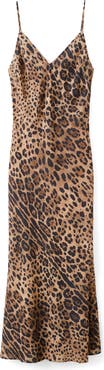 MANGO Leopard Print Maxi Slipdress
