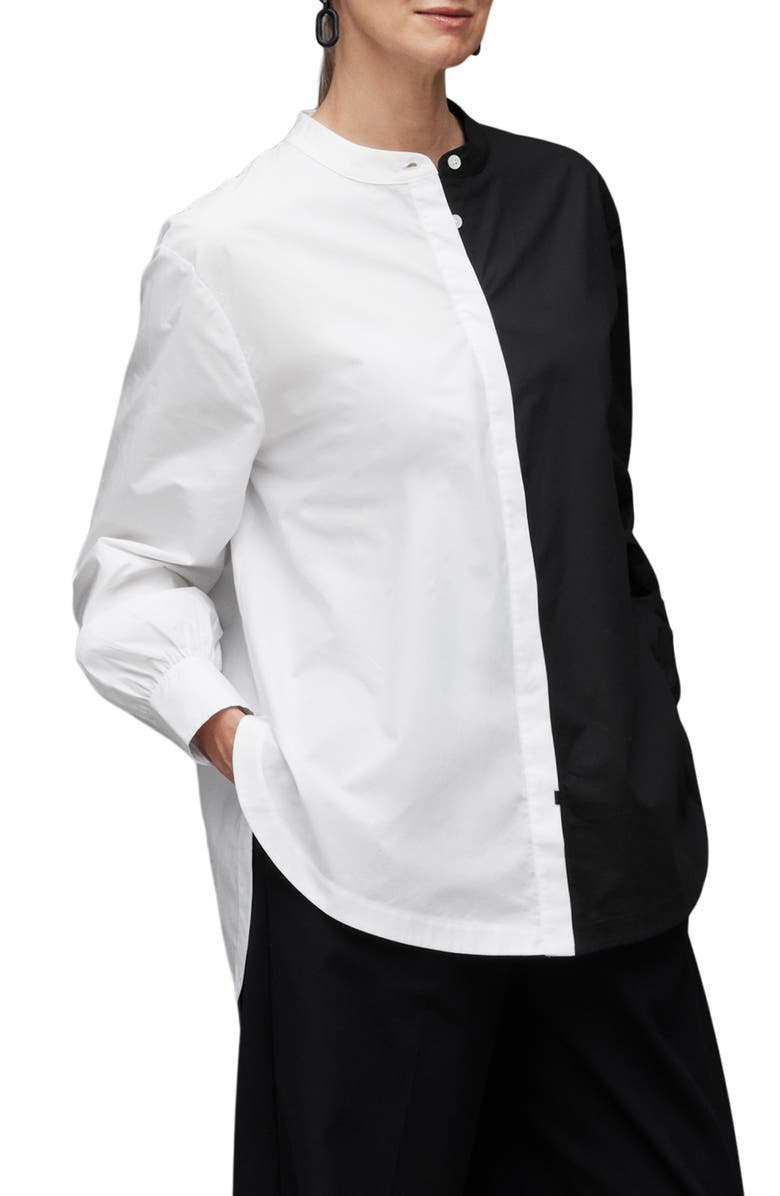 AllSaints Marice Mono Two-Tone Organic Cotton Tunic, Main, color, 