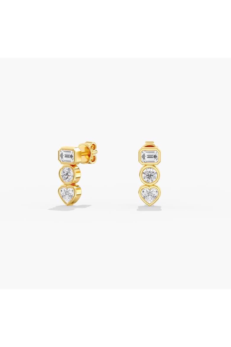 Multi-Shape Bezel Lab Diamond Studs in 14K Gold, Main, color, Yellow Gold
