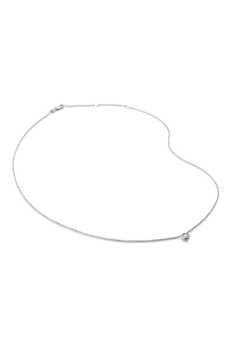 Diamond Solitaire Pendant Necklace, Main, color, SILVER