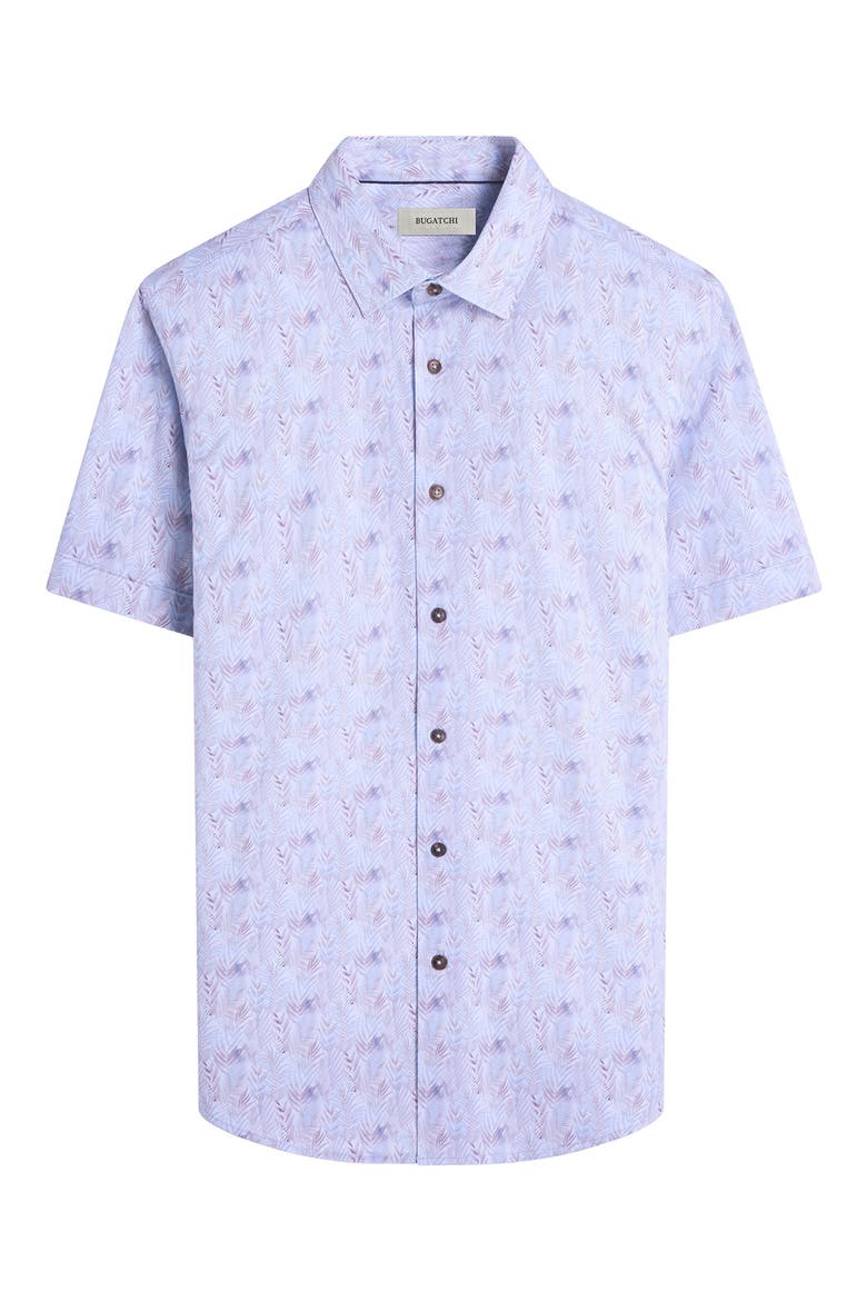 Miles OoohCotton® Leaf Print Short Sleeve Button-Up Shirt, Alternate, color, AIR BLUE