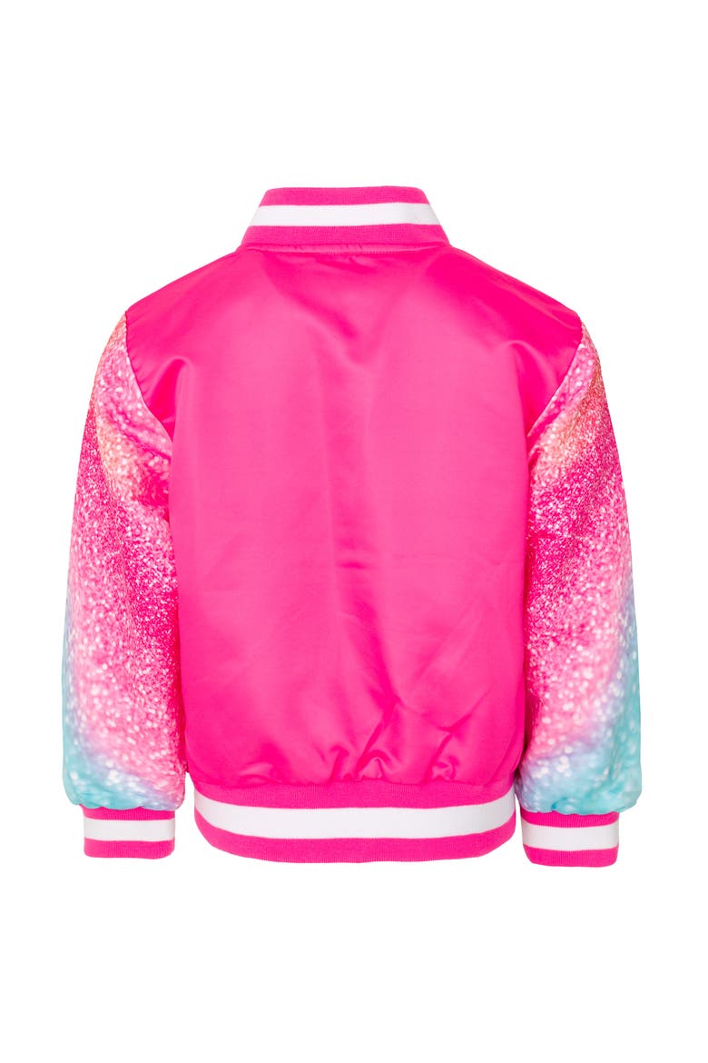 Varsity Bomber Jacket, Alternate, color, Pink Blue Ombre