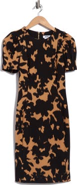 DKNY Puff Short Sleeve Sheath Dress