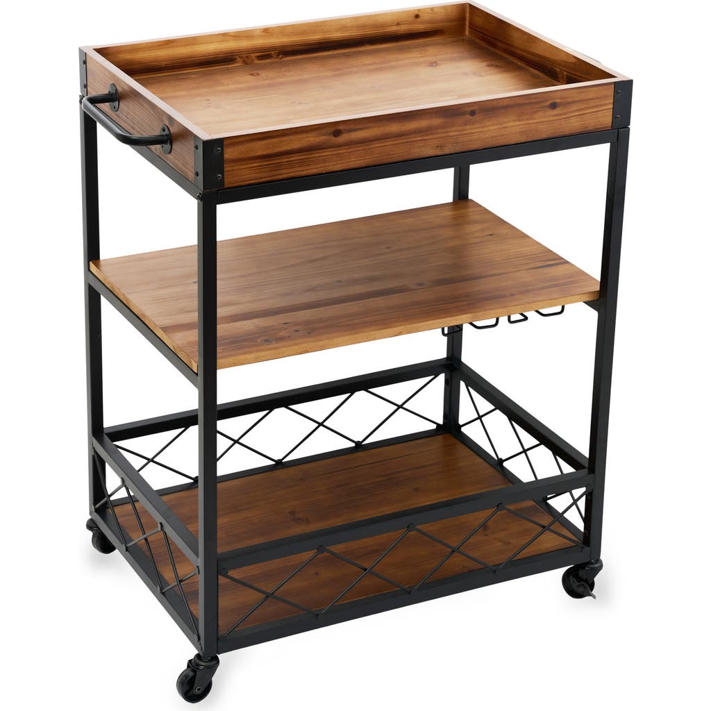 Twine Modern Manor Bar Cart In Brown