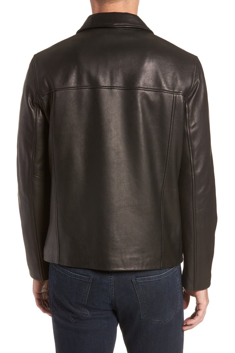 Lambskin Leather Jacket, Alternate, color, BLACK