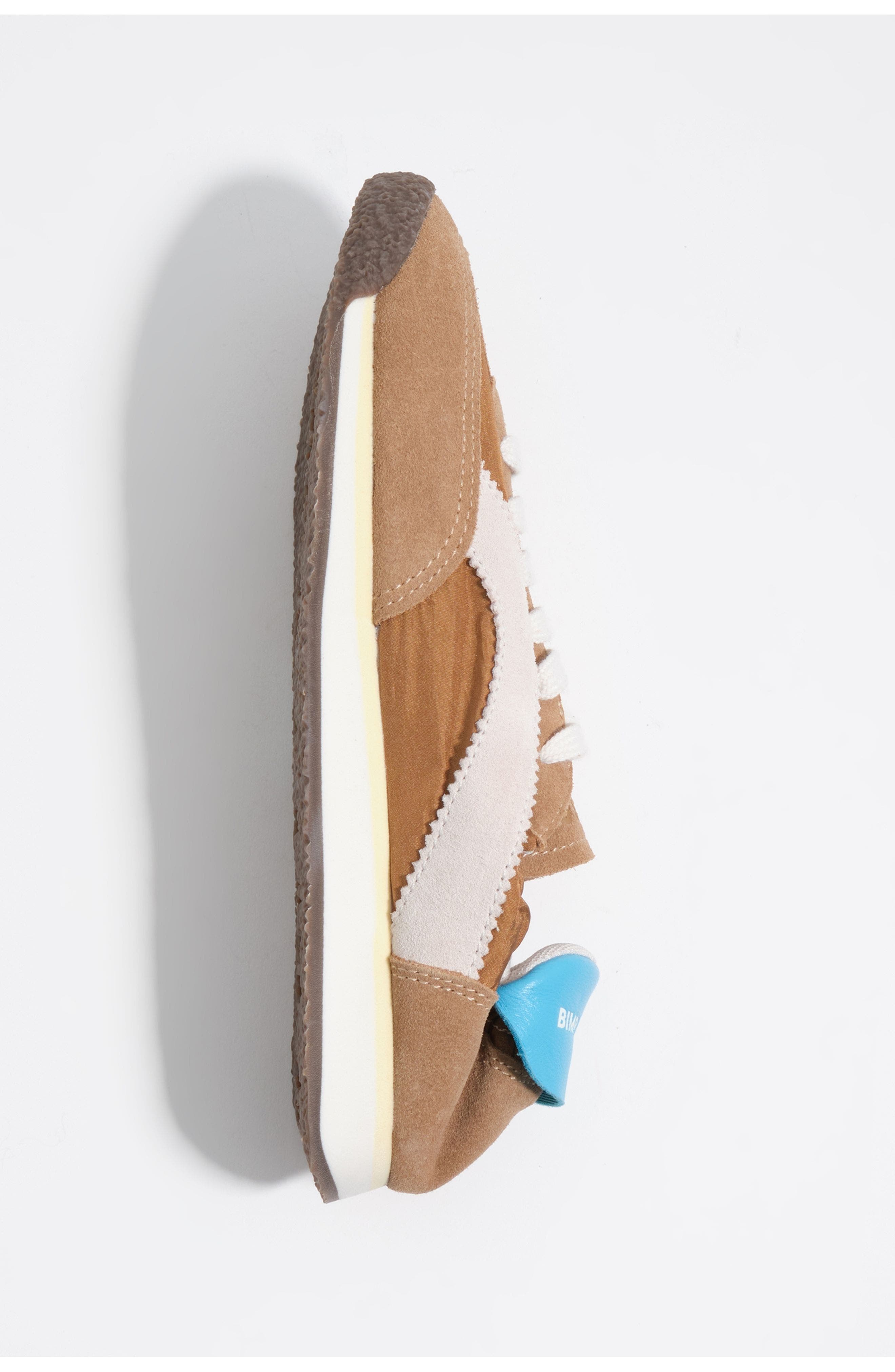 Suede & Nylon Elastic Sneakers, Alternate, color, HONEY