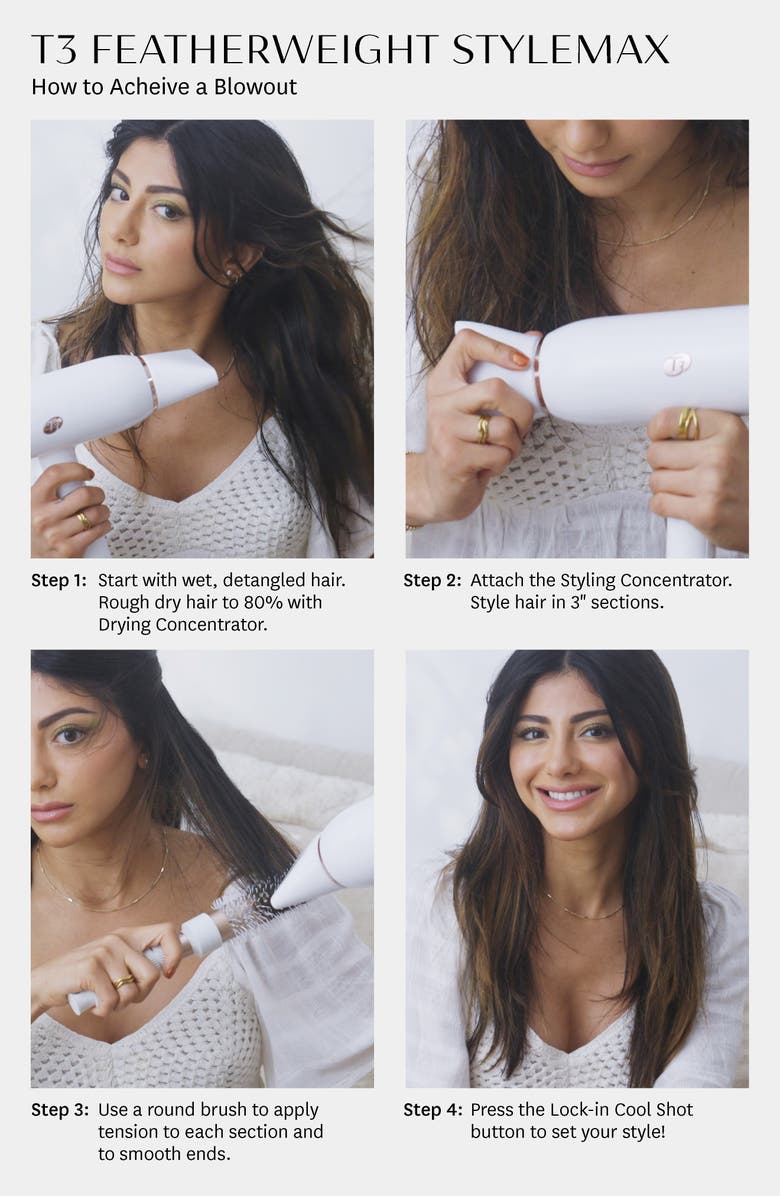 T3 Featherweight StyleMax Dryer, Alternate, color, White