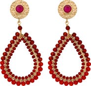 Panacea Crystal Beaded Teardrop Earrings