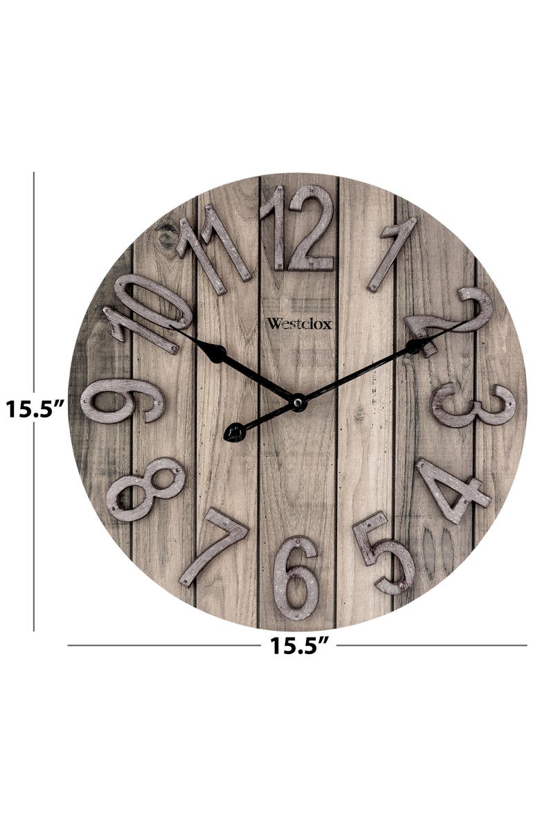Westclox Barn Farmhouse Clock, Alternate, color, Brown