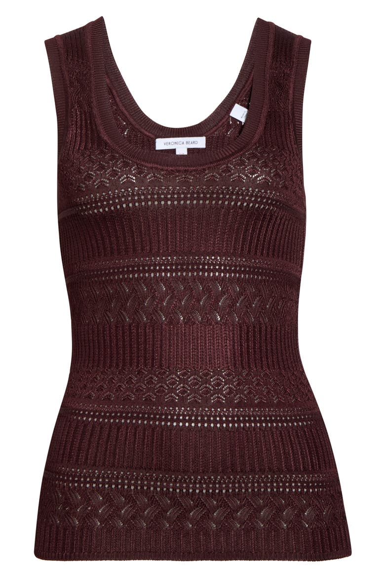 Sandra Open Knit Tank Top, Main, color, RAISIN