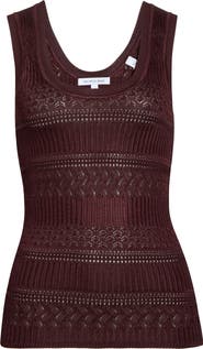 Veronica Beard Sandra Open Knit Tank Top