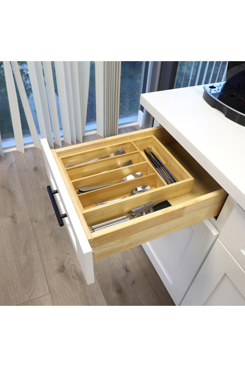 Wood Sectional Drawer Organizer, Alternate, color, Bamboo