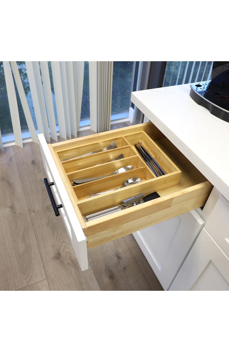 Megachef Wood Sectional Drawer Organizer, Alternate, color, Bamboo