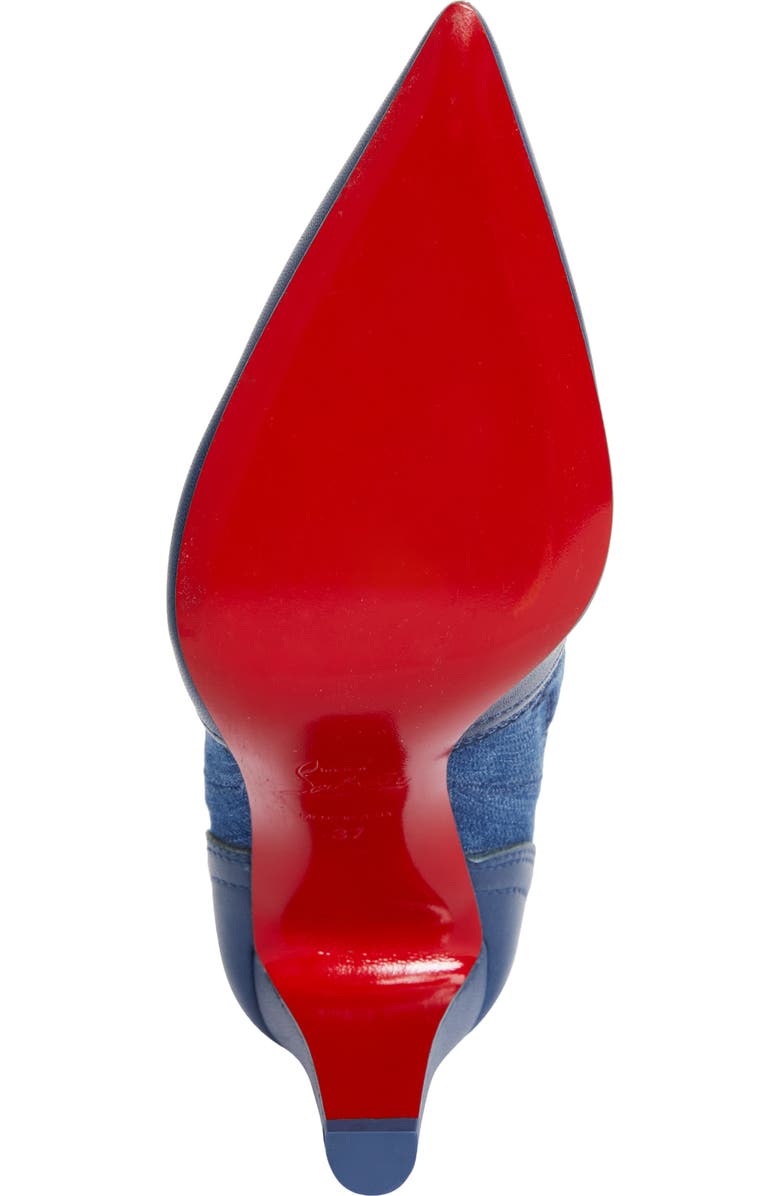 Christian Louboutin Santiag Denim & Leather Western Boot, Alternate, color,