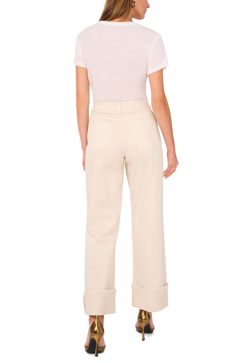 High Waist Cuffed Wide Leg Jeans, Alternate, color, NEW IVORY