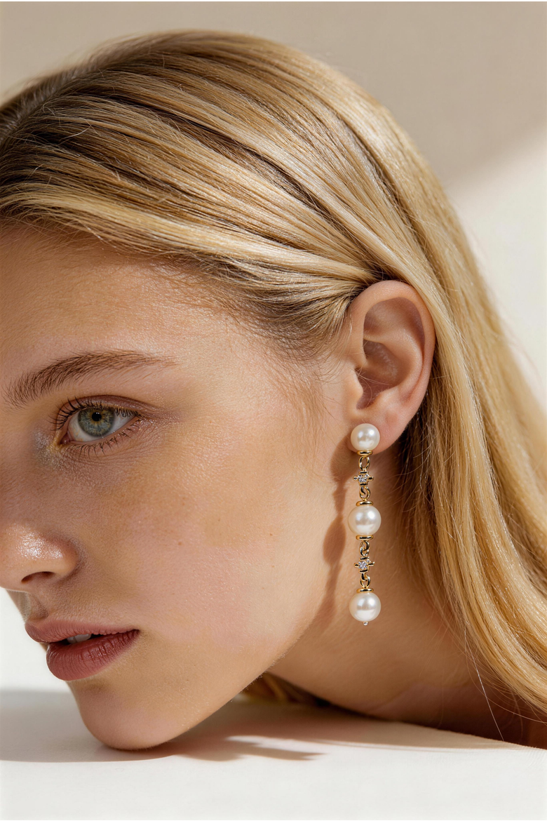 Juliette Pearl Drop Earrings, Alternate, color, Gold
