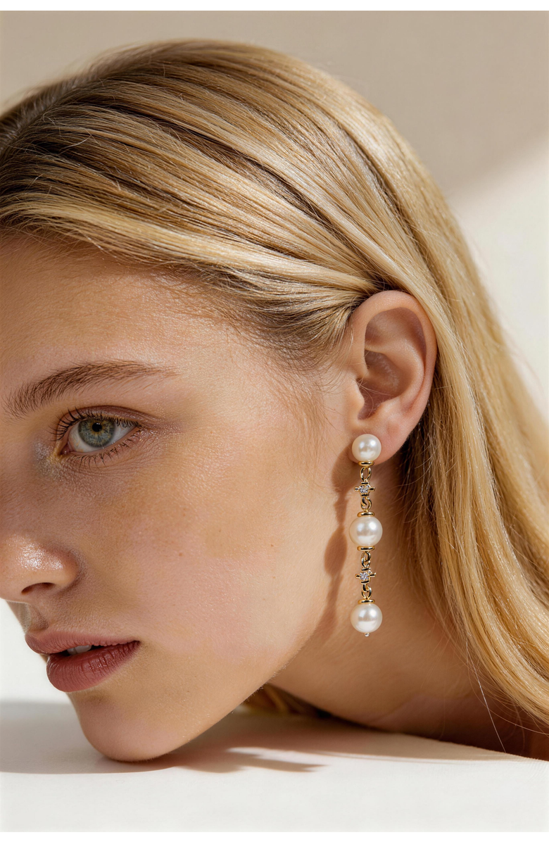 Classicharms Juliette Pearl Drop Earrings, Alternate, color, Gold