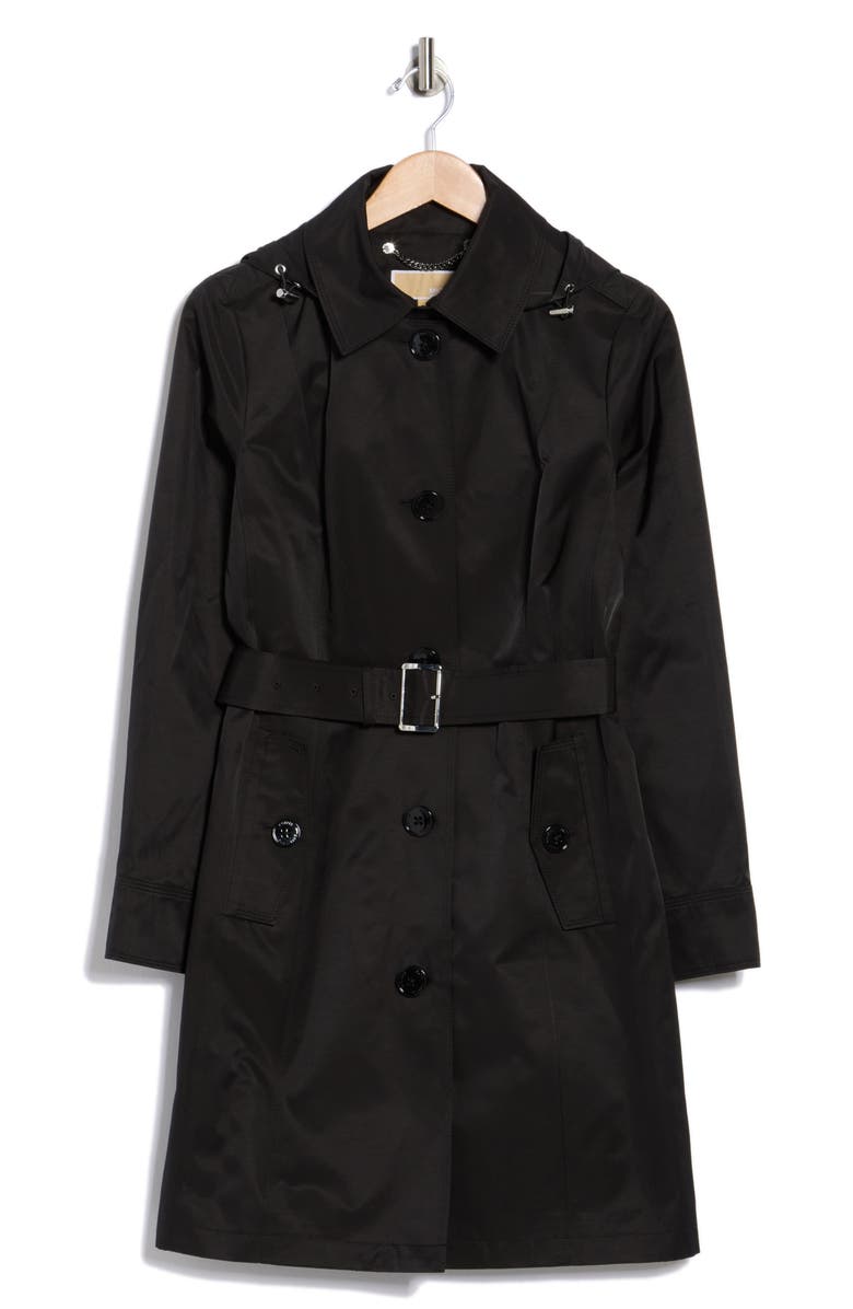 Michael Kors Belted Trench Coat, Alternate, color, Black