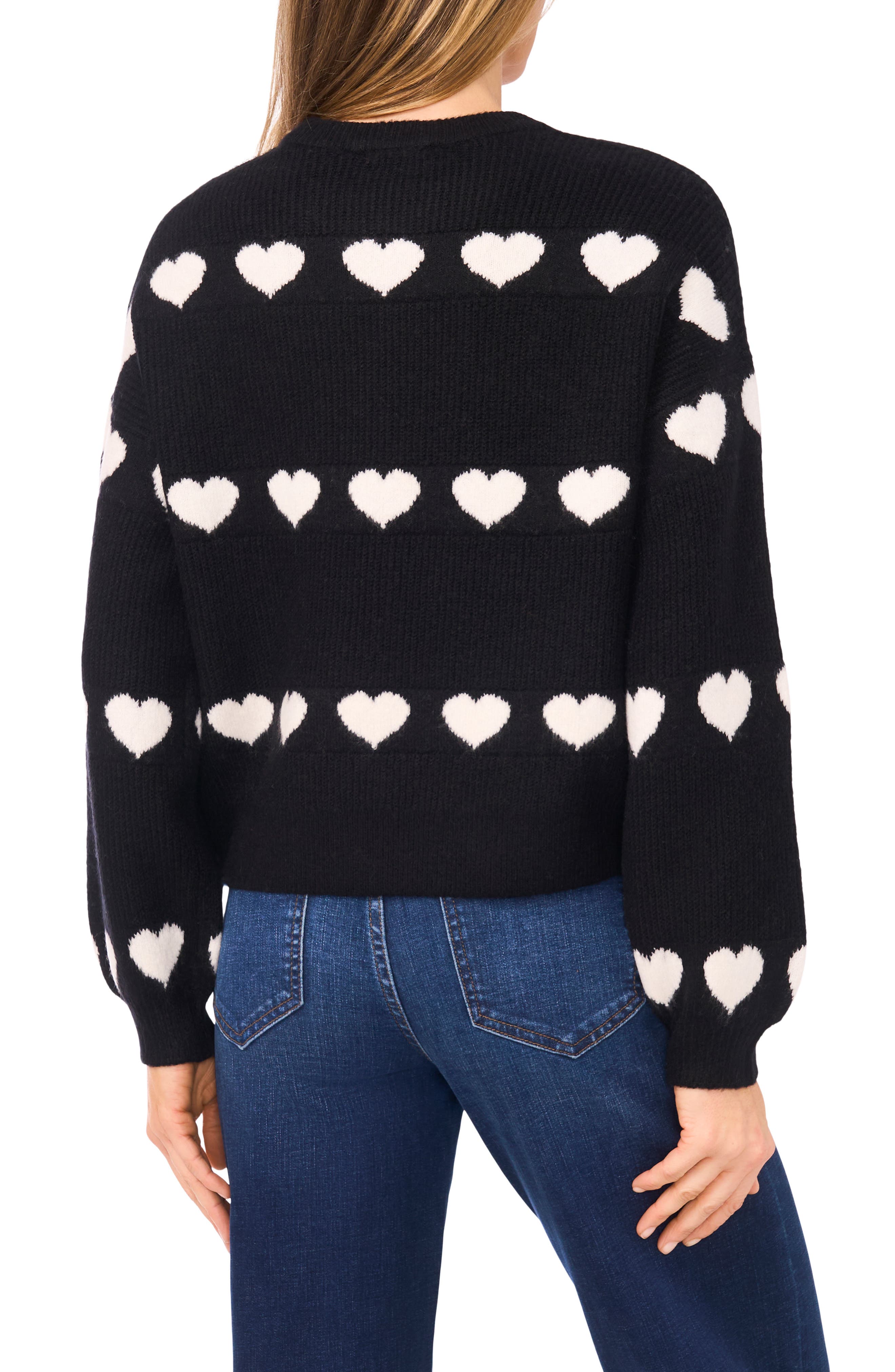 Heart Jacquard Crewneck Sweater - image 2