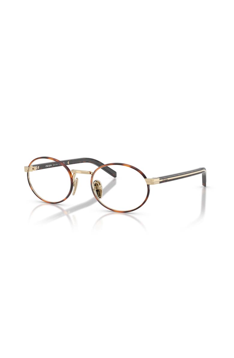 Prada 52mm Oval optical glasses, Main, color, Tortoise