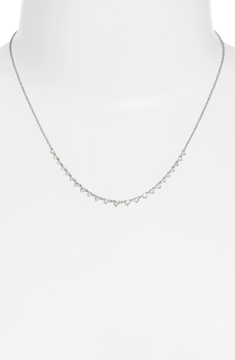 Meira T Diamond Frontal Necklace, Alternate, color, White