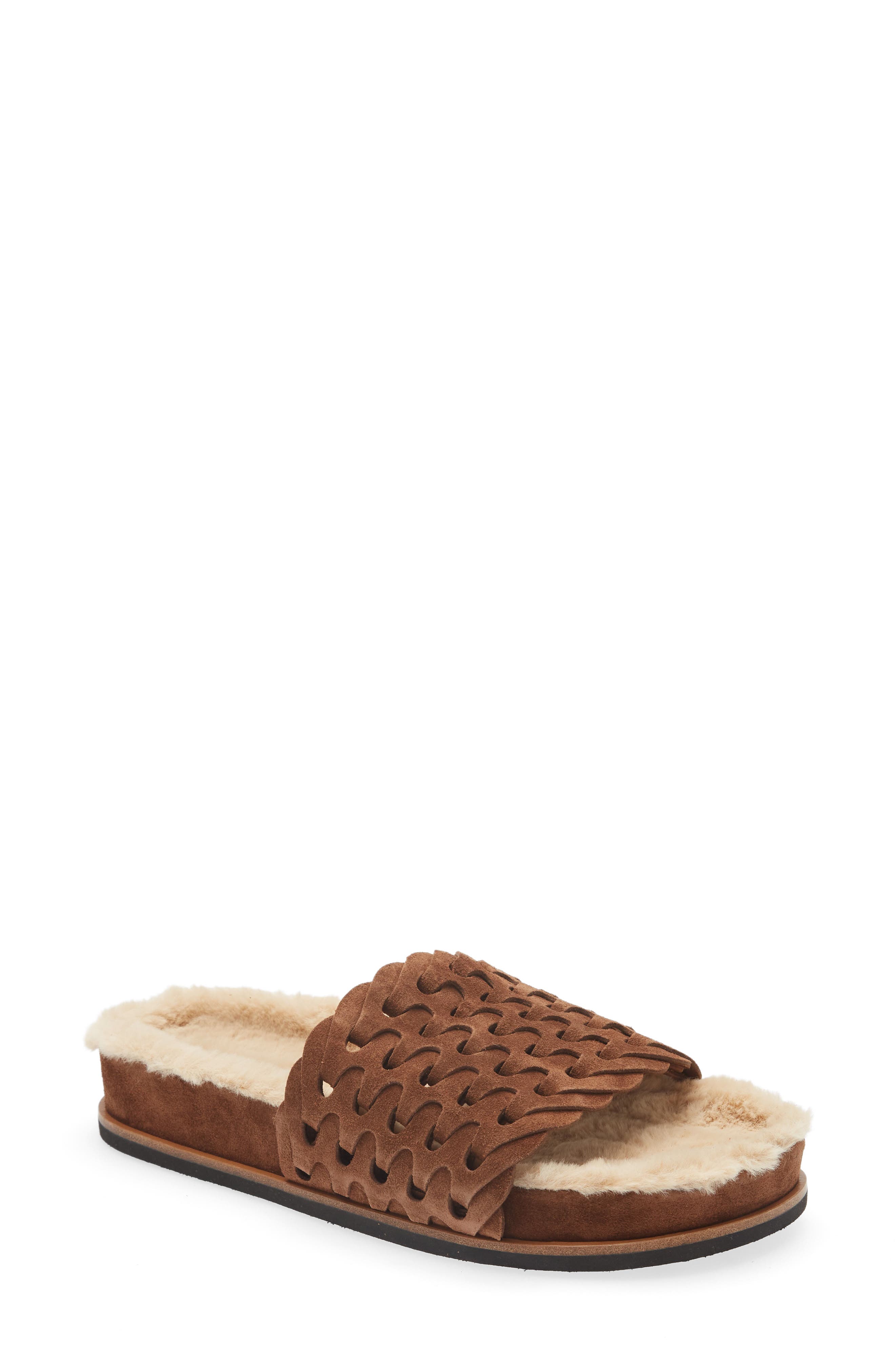 rag & bone Bailey Faux Shearling Lined Slipper, Main, color, 