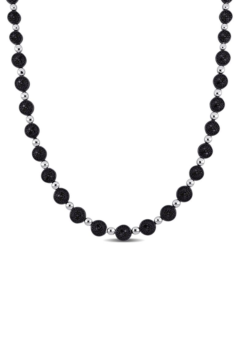 Black Diamond Disc Necklace - 0.50 ctw, Main, color, BLACK